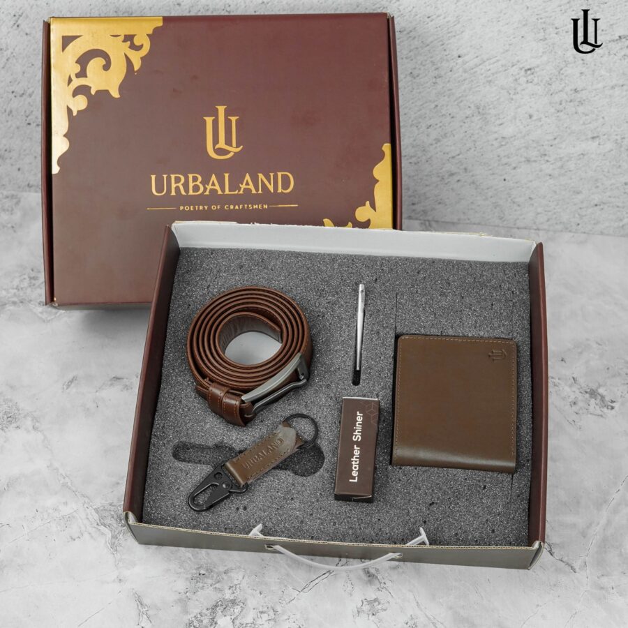 Combo 106 - চকোলেট | BiFold Wallet+Belt+Keyring