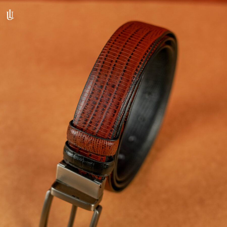 Axel Lizard Pattern Belt - Dual Tone Moving Brockless